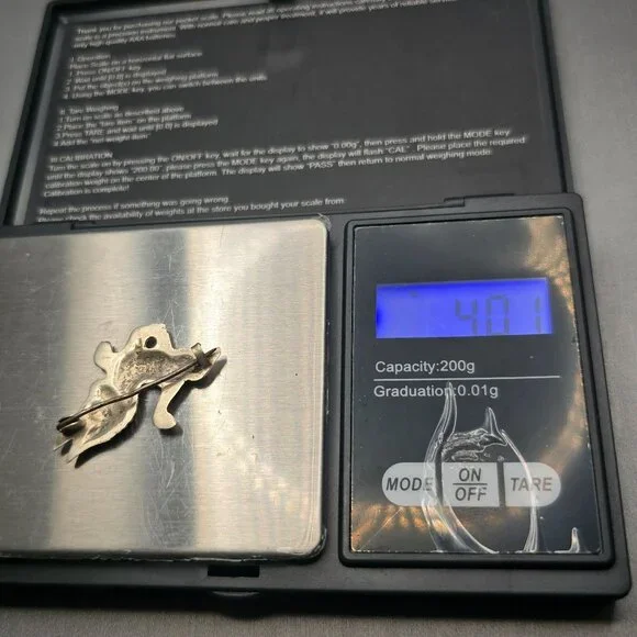 VTG Mexican Silver Dancing Donkey Brooch 1.25" Burro Folk Art 1930s Marked 4.01g - Picture 6 of 6